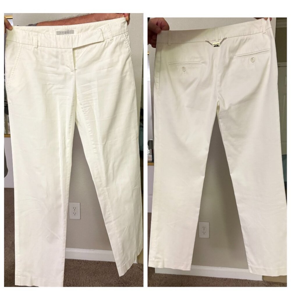 VINTAGE RICHMOND Italy White Straight Leg Blade Back Trousers XS S
